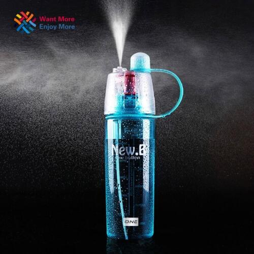 Creative Button Water Bottle Mist Spray Bottle Portable Atomizing Bottle Professional Sport Bottle For Climbing Cycling