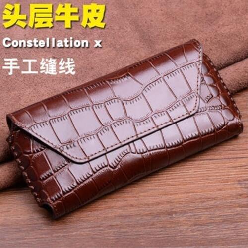 Genuine Leather Case for Vertu Constellation X Handmade Design Flip Phone Bag Constellation x Crocodile Fundas Skin Coque