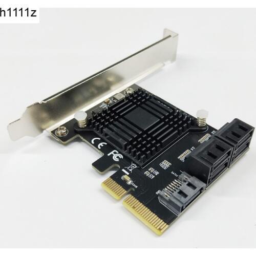 H1111Z Add On Cards PCIE SATA Controller PCI-E SATA Hub/Card PCIE to SATA 3.0 Card 5-Ports SATA3 SSD PCI Express X4 Gen3 Adapter