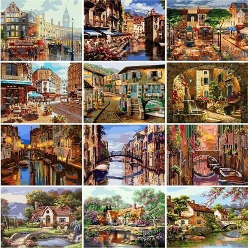 Настенные масляные картины Huacan China At AliExpress