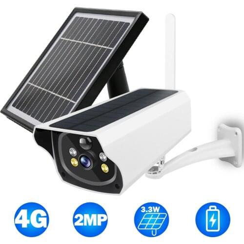 3G 4G IP Camera WiFi 1080P CCTV Camera Outdoor Smart Home Security Camera Battery Powered External 3.3W Solar Panel Color Night