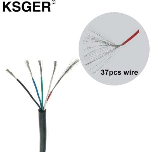 KSGER Soft 5 Core Silicone Wire For T12 STM32 STC OLED Electric Soldering Iron Soldering Handle Station