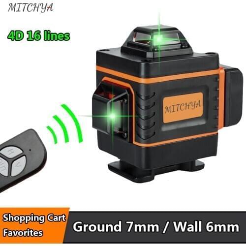 360 Laser level 4D 16 Lines With 2 Batteries Green Light Automatic Leveling High Precision Tools For Construction