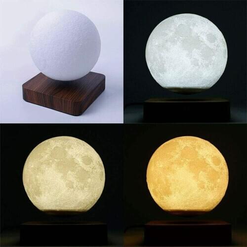 Moon Lamp Creative 3D Magnetic Levitation LED Night Light Rotating Moon Floating Lamp Home Decoration Holiday DIY Fashion Gift