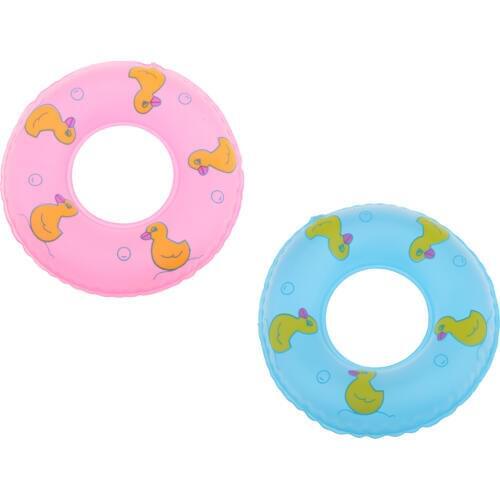 1/6 Scale Dollhouse Miniature Swim Ring for Blythe BJD Dolls 2pcs Pink & Blue