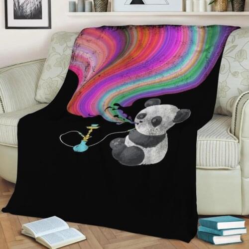 Bear smoke Shisha I vape Flannel Throw Blanket 3D Printed Keep Warm Sofa Child Blanket Home Decor Textiles Dream Family Gift