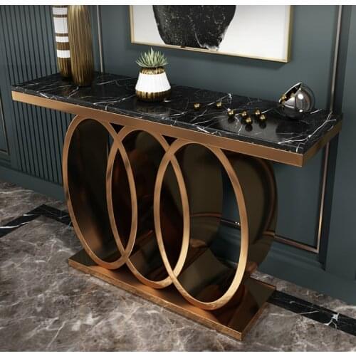 Marble Xuanguan cabinet partition cabinet stainless steel post modern simple luxury Xuanguan table hotel hall cabinet end view t