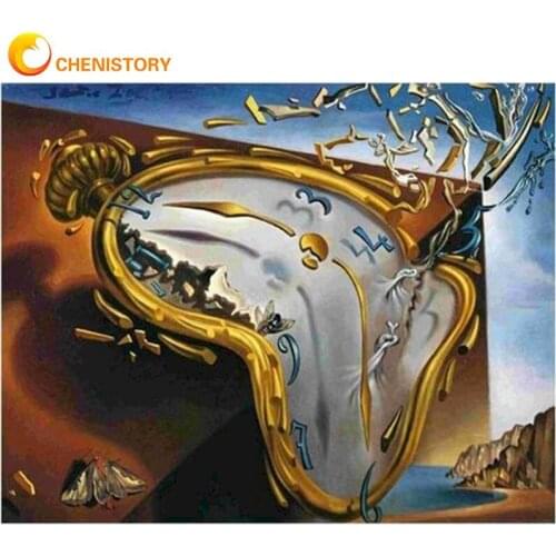 CHENISTORY Abstract Time Painting By Numbers For Adults Diy Framed Wall Artcraft Oil Paints Framed Artcraft Wedding Room Decors