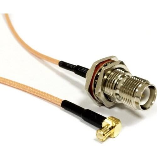New RP-TNC female nut to MCX male plug right angle connector jumper cable RG316 wholesale 15CM adapter