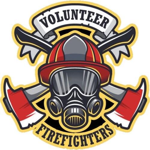 New Reflective Volunteer Firefighter Vinyl High-quality Color Car-Sticker Decals Bumper Bodywork Car Interior KK14*14cm