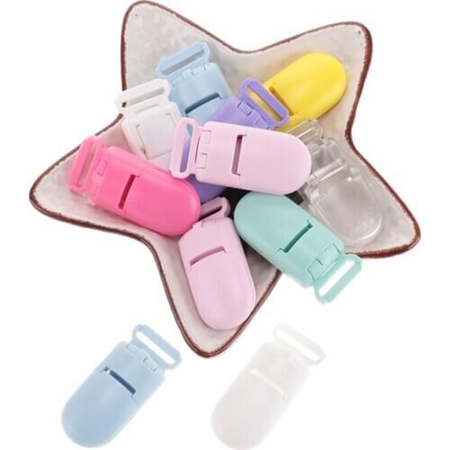 100pcs 18mm*40mm Plastic Clip Nipple Holder Baby Teether Pacifier Chain Accessories Infant Teething Necklace Jewelry Making