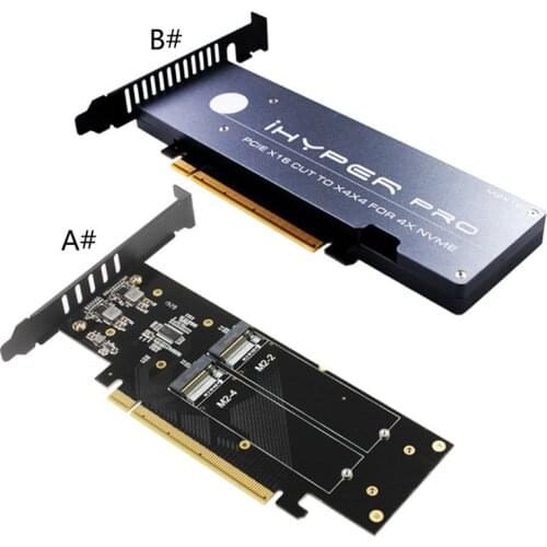 M.2 X16 TO 4X NVME PCIE3.0 GEN3 X16 TO 4*NVME RAID CARD PCI-E VROC CARD High-speed Expansion Card 4XX4 NVME*4 RAID Retailsale