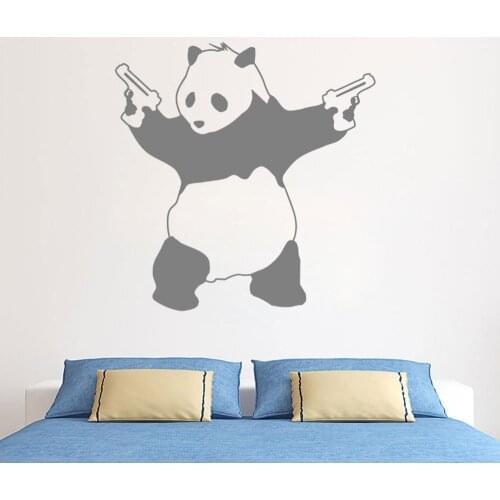 Bad Panda Gangster Art Removable Mural Vinyl Wall Stickers Wall Decals Home Decor For Kids Bedroom Living Room CX344