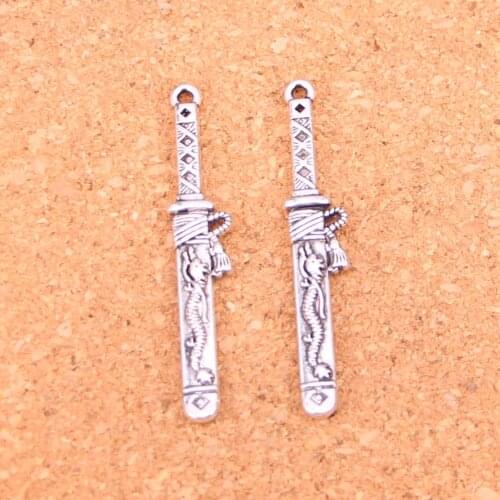 52Pcs samurai sword in sheath Charms Pendant For DIY Necklace Bracelet Jewelry Making DIY Handmade 44*8mm