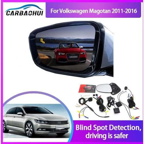 BSA BSM BSD Blind Spot Monitoring System 24GHZ Millimeter Waves Mirror LED Light Warning For Volkswagen Magotan 2011-2016
