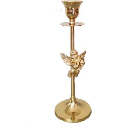 Nordic Gold Copper Metal Candle Holder Angel Candlestick Candle Stand Lighthouse Table Wedding Centerpieces Gift Ideas FC522