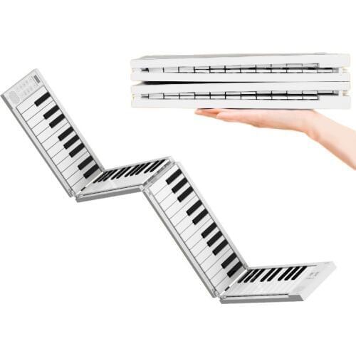 Foldable Piano Keyboard 88 Keys Electronic Pianos Portable Keyboard 128 Tones Dual Speakers Headphone Output with Sustain Pedal