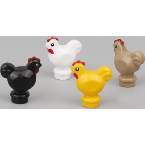 Chicken Chicks Building Blocks MOC Animal Farm City Accessories Cock Hen Eggs Parts Bricks for Children Gifts DIY Toys C176