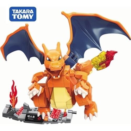 TAKARA TOMY Anime Classic Movie Pokemon Pikachu Charizard Venusaur Gyarados Blastoise DIY Blocks Model Toys for Children Gifts