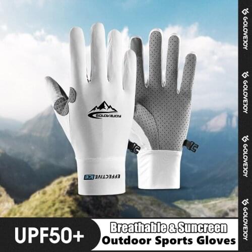 Cycling Fishing Gloves Breathable Non-slip Sports Sunscreen Sweat-absorbent Lightweight Ice Silk Cool Feeling Anti-static Mitten