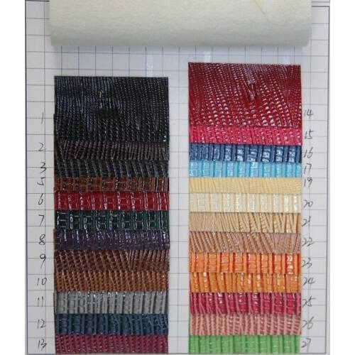 Mirror lizards embossed grain synthetic PU leather fabric high light faux leather many colors for handbag, sofa, funirture