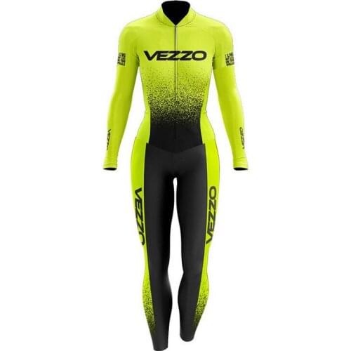 VEZZO Womens 2021 Long Triathlon Clothing Cycling Skinsuit Sets Conjunto Feminino Ciclismo Gel Pink Pad Jumpsuit Kits Mujer