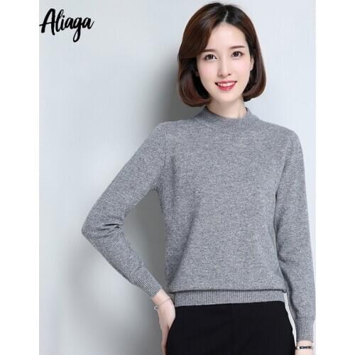 Half Turtleneck Knitted Sweater Female Essential Autumn Jumper Tops Women 100% Pure Cashmere Sweater Pullovers Free Shippping
