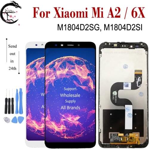 5.99" LCD With Frame For Xiaomi Mi A2 6X LCD Display Screen Touch Sensor Digitizer Assembly Replacement for MiA2 Mi6X Full LCD
