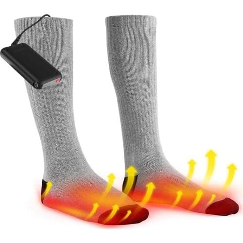 Winter Electric Heated Socks USB Rechargeable Adjustable Temperature Warm Socks With Battery Foot Warmer Unisex Thermal Socks