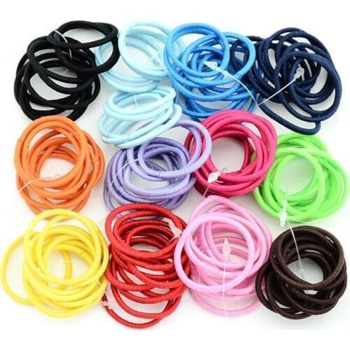 10 pcs/lot DIY Solid Elastic Hairband Candy Scrunchy Hair Rope Rubber Band Hair Accessories for Woman Girl Ponytail Holders