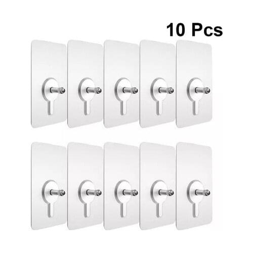 10PCS Non-Marking Screw Sticker Punch-Free Self Adhesive Wall Hanging Sucker Screw Stickers Picture Hook Nail Holder Door Hanger
