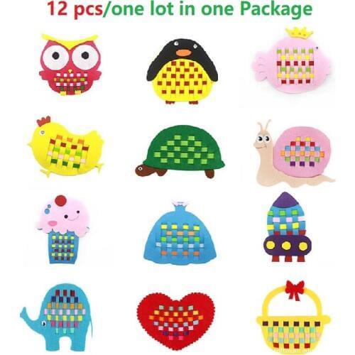 12 pcs DIY Cloth handmade Crafts toy Early Learning Kindergarten Manual store Montessori Teaching Baby Educational toys Oyuncak