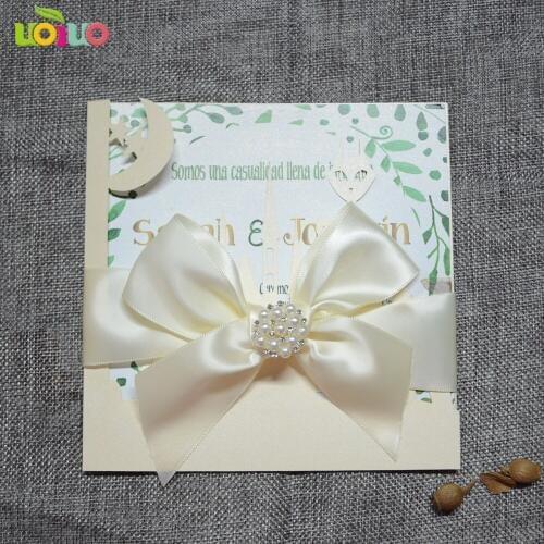 DIY 25set customize inc21 customize laser cut wedding invitation card cat,tie bow,crown rhinestone,printing card,envelope seal