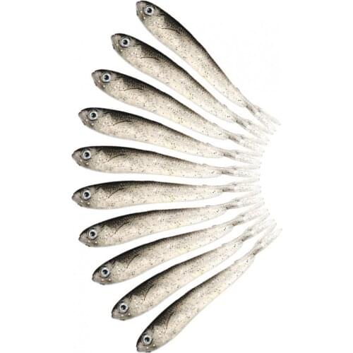 80%HOT 10Pcs Fishing Lure Silicone Bait 3D Eyes Carp Baits Artificial Soft Fish Tackle