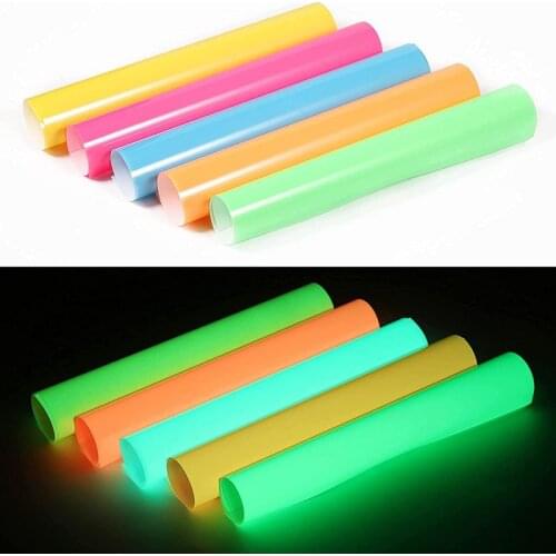 9 Colors Glow in The Dark Heat Transfer Vinyl Neon HTV Vinyl Noctilcent HTV Iron on Vinyl for Fabric T-Shirts Free Shipping