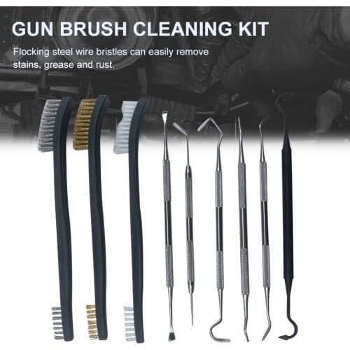 9Pcs Pick Brush Set Cleaning Kit With 3 Brushes 6 Dual-Ends Picks Multipurpose Maintenance Car Detailing Cleaning Accessories
