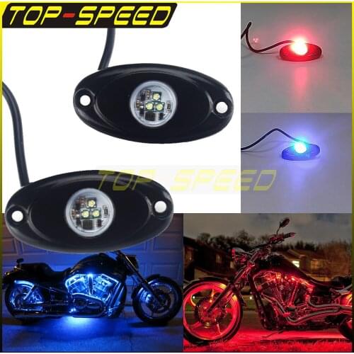 9W DC 9V~32V LED Rock Lights Running Bright Rugged Light Motorcycle For Harley FLSTF XL883L FXDB Honda CB400 NC700X CB1000R
