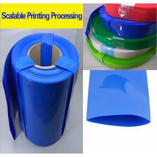 Free shipping Long 2m width 250mm blue PVC pipe thermal model accessories Lithium battery packaging shrink film cable sleeves