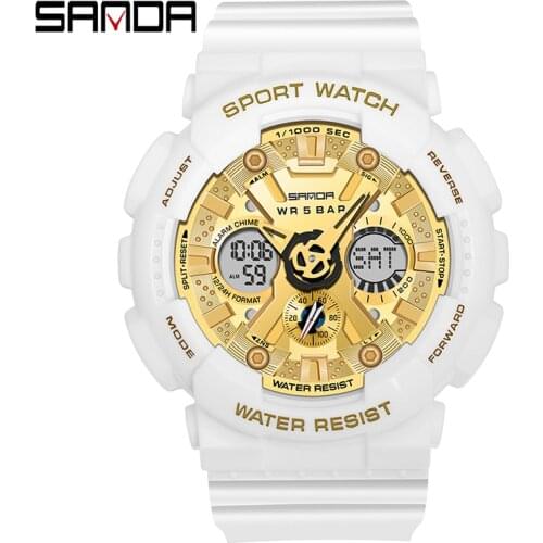 SANDA Brand Fashion Lovers Men Women Watches Sports Military Quartz Watches Men Waterproof S Shock Clock Relogio Masculino 6033