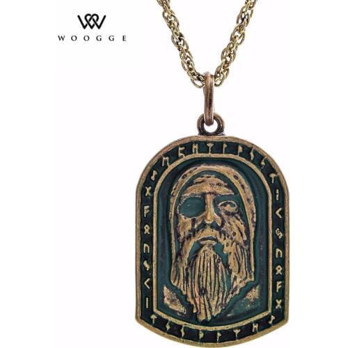 Collares Largos De Moda 2018 Fashion Jewelry Link Chain Bijou Allfathe Viking Odin Necklace Men Long Necklace Women