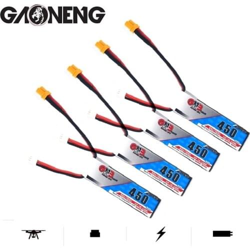 Gaoneng GNB 7.4V 2S 7.4V 450mAh 80C Lipo Battery for RC CineBee Cine Whoop BetaFPV Quadcopter Toothpick Drone XT30 Plug 2S