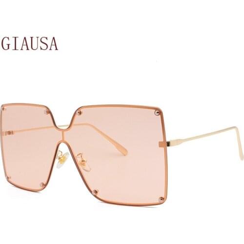 GIAUSA European and American fashion integrated Sunglasses Womens net red one piece Sunglasses oversized sunglasses