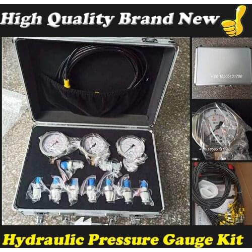 Hydraulic Diagnostic Test Kit with Guage Set Hole Coupling Pressure Guage Set Test Tool for Excavator Construction Machinery