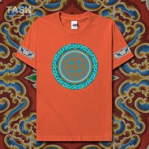 Characteristic national style t-shirt Chinese Ethnic Minorities Mongols Nationality Print Short sleeve clothes cotton summer 02