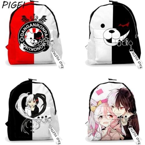 Game Danganronpa Monokuma Cosplay Backpack Students Enoshima Junko School Bags Feminina Knapsack Gifts For Boys Girls Travel Bag