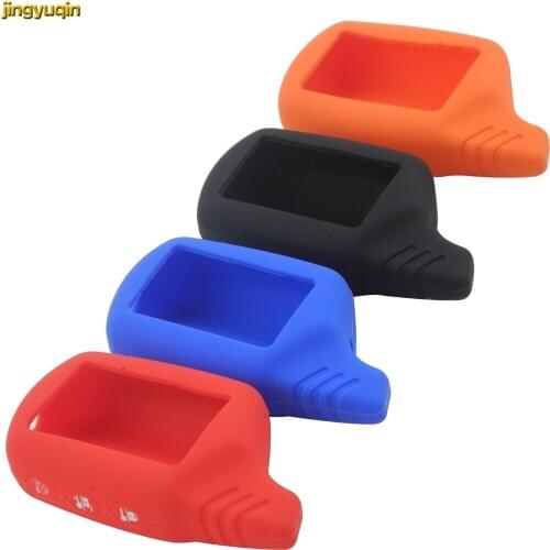 Jingyuqin Silicone Cover Key Case for Russian Version Starline B9/B91/B6/B61/A91/A61/V7 Two Way B9/A91 LCD Remote Keychain 3 BTN