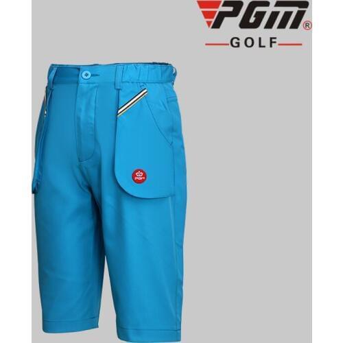 PGM Boys Golf Short Pant Breathable Soft Sportswear Children Pocket Front Botton Golf Short Trousers Clothes Fit Bottom AA51879