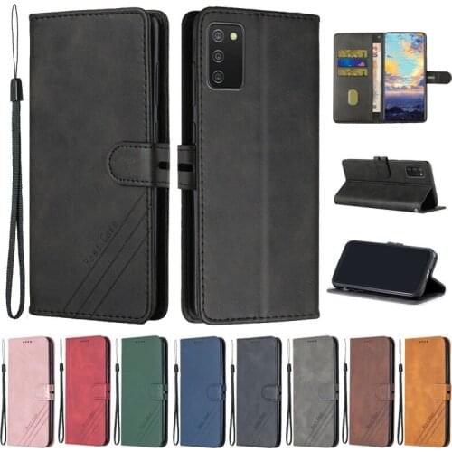 For Samsung Galaxy A03S Case Leather Flip Case on For Funda Samsung A03s A 03S SM-A037F Phone Case Retro Magnetic Wallet Cover
