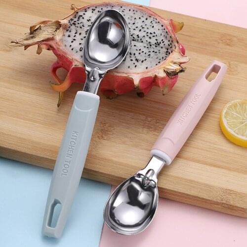 Stainless Steel Ice Cream Spoon Fruit Non-Stick Spoon Kitchen Tools Ice Cream Scoops For Home Cake Fruit Scoop Melon Scoop