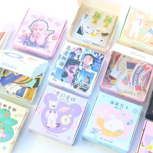 Domikee cute cartoon DIY diary planner block sticker school student traveler journal decoration paper sticker stationery 60pcs